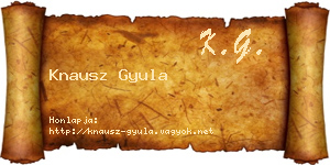 Knausz Gyula névjegykártya